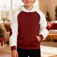 thumbnail image 7 of Tanghaowl Kids Hoodies Child Boys Girls Christmas Long Sleeve Patchwork Hooded Pullover Tops Keep Warm Sweatshirts Clothes 3-4 Years, 7 of 7