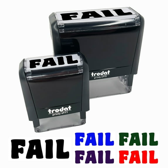 Fail Bold Text Test Inspection Self-Inking Rubber Stamp Ink Stamper for Business Office - Lime Green Ink - Large 2-2/4 Inch