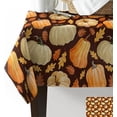 thumbnail image 2 of Fall Pumpkins Tablecloth Waterproof Stainproof Tablecloths,Thanksgiving Autumn Maple Leaves Harvest Farmhouse Brown Wipeable Table Cloth Wrinkle-Free for Holiday Dining/Party/Wedding Decorations,60x84, 2 of 6