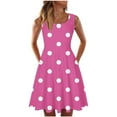 thumbnail image 2 of Robe pour Femmes 2023 Grande Taille Rose Décontractée Sans Manches Col Rond Imprimée Mode Robe Trapèze Sexy Costumes d'Halloween pour Femmes en Solde, 2 of 5