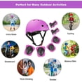 thumbnail image 2 of KAMUGO Helmets for Kids Set,Cycling Purple Helmet with Knee Pads, Elbow Pads and Wrist Guards for Toddlers Skateboard, 2 of 6