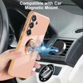 thumbnail image 2 of Dteck for Samsung Galaxy S23 FE Case with Screen Protector, Built-in 360° Rotation Ring Holder Magnetic Stand, Luxury Shiny Plating Edge Shockproof Electroplated Protective Cover,Pink, 2 of 5