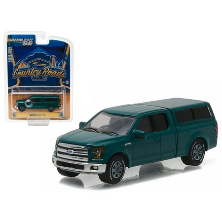 2015 Ford F 150 With Camper Shell Green Gem Country Roads Series 15 164 Diecast Model Car By Greenlight