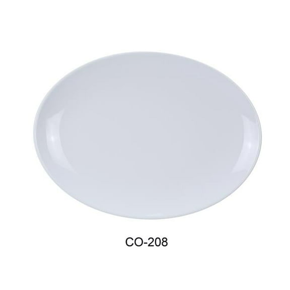 Coupe Pattern Oval Platter - Melamine, White - 8 x 5.5 in. - Pack of 48