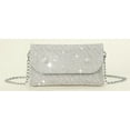 thumbnail image 3 of Kukuzhu Women’ Rhinestone Envelope Bag Sparkling Evening Handbag Silver Purse Bling Designer Chain Clutch for Prom Party, 3 of 8