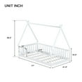 thumbnail image 7 of Miniyam Twin Floor Bed for Kids with House Frame, Guardrails and Lockable Door, White, 7 of 7