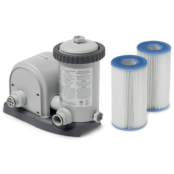 Intex 1500 GPH Easy Set Pool Filter Pump & Type A or C Cartridge (2 Pack)