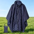 thumbnail image 3 of ZGRBOU Unisex Rain Poncho Fashion Polka Dot Hooded Waterproof Raincoat Lightweight Hiking Packable Rain Jacket, 3 of 4