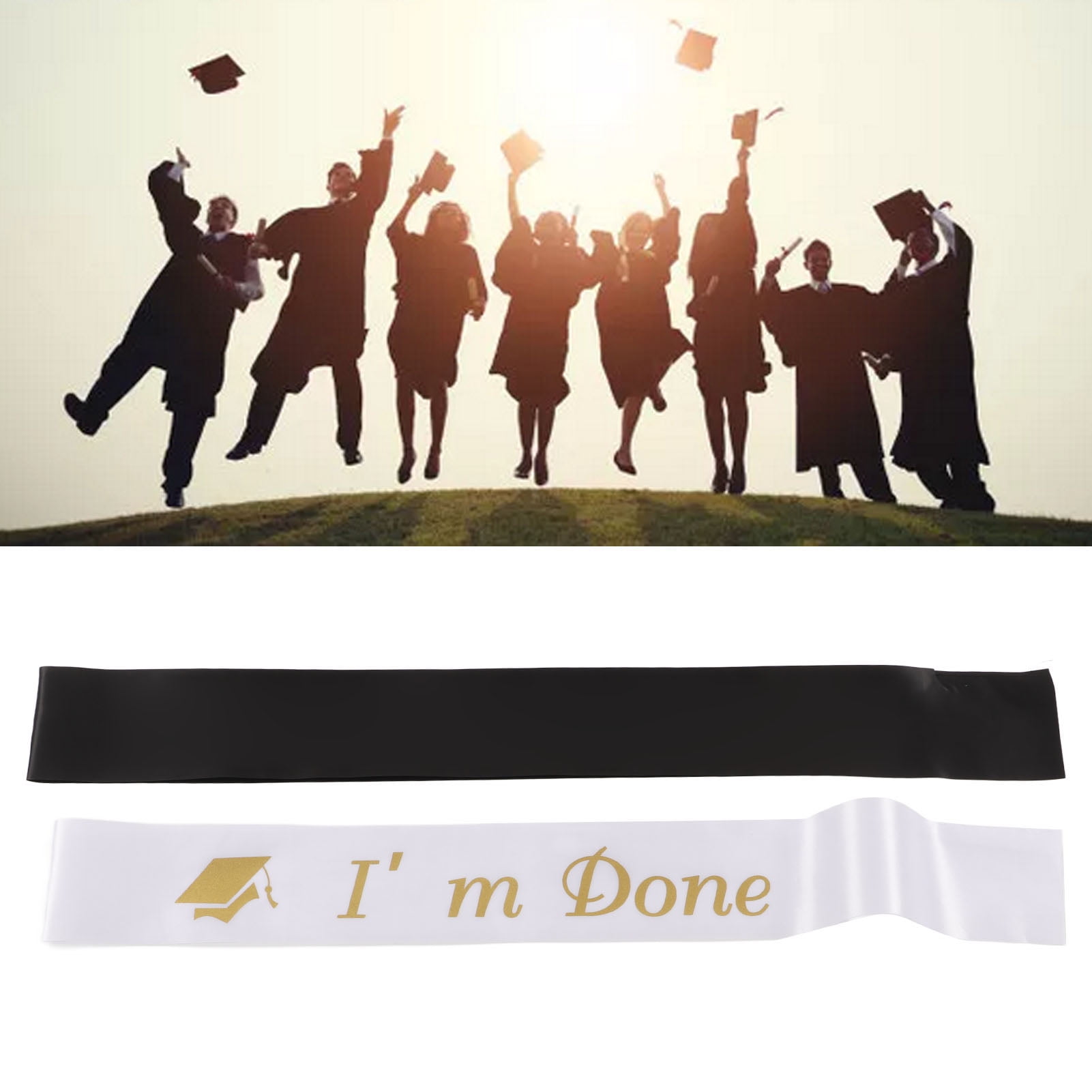 Graduation Belt, Graduation Sashes Set Black White Multi Purpose