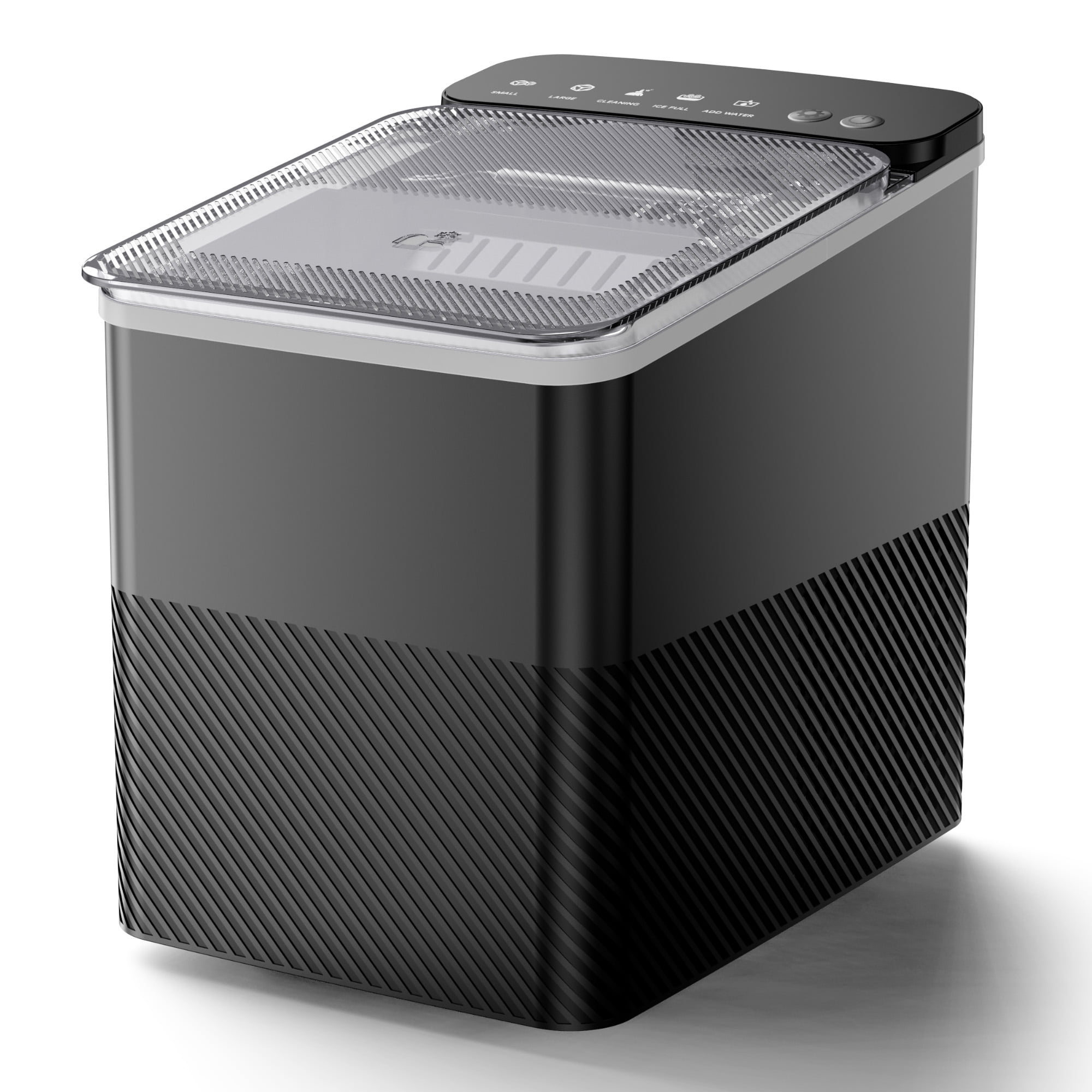 Simzlife Ice Maker Countertop, 9 Cubes Ready in 6 Mins, 26lbs in 24Hrs, Self-Cleaning Ice Machine with Ice Scoop and Basket, 2 Sizes of Bullet Ice for Home Kitchen Office Bar Party