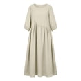thumbnail image 4 of Aimik Women's 3/4 Sleeve Maxi Dress Crew Neck Loose Fitting Boho Long Dress with Pockets Summer Dresses for Women, 4 of 6