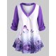 thumbnail image 1 of Más el tamaño de rueda para arriba la manga de la mariposa Imprimir Arriba Rosegal Blusas Tallas Grandes, 1 of 5