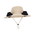 thumbnail image 3 of Sombrero de pescador con ventilador solar ajustable para verano, ideal para pesca, senderismo y playa. Beige, 3 of 8
