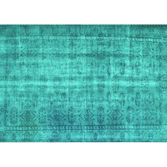 Ahgly Company Indoor Rectangle Abstract Turquoise Blue Contemporary Area Rugs, 8' x 12'