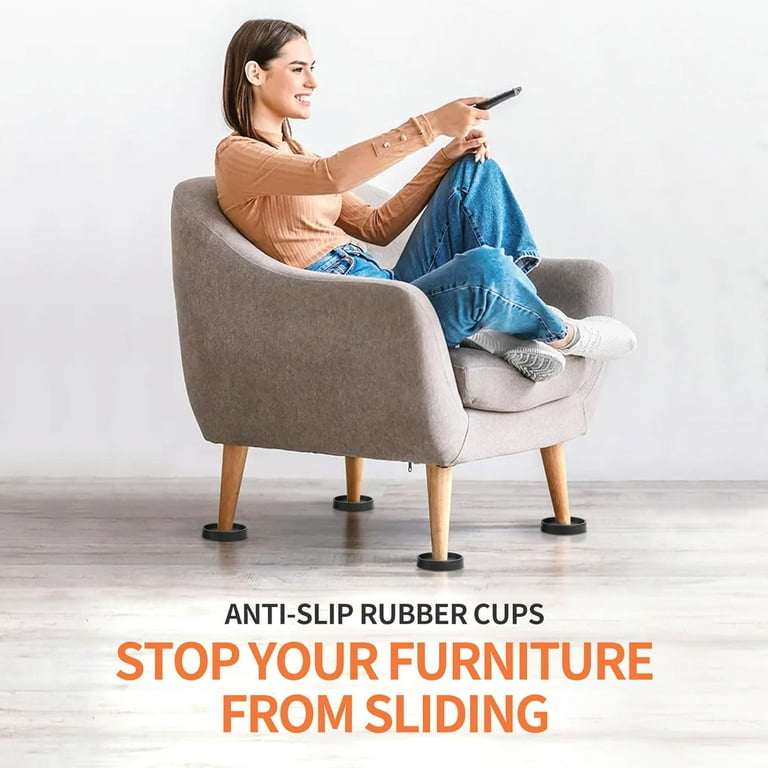 Furniture Coasters 2.5 Non Slip Furniture Pads for Hardwoods Floors 16 PCS Round Rubber Non Skid Furniture Caster Cups Anti Slide Furniture Feet Floor Protectors for Bed Couch Stoppers Black Walmart.c...