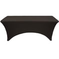 thumbnail image 2 of Rectangular Spandex Tablecloth 6ft Fitted Table Cover Elastic Stretch Fabric for Wedding Event Patio Decorations Folding Table Black, 2 of 7