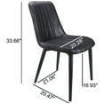 thumbnail image 6 of CRO Decor Retro Faux Leather Upholstered Dining Side Chair in Black (Set of 2), 6 of 6