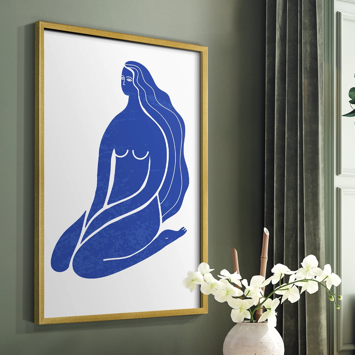 Matisse CIX Framed Print in Gold Solid Wood 8 x 10 Framed Print