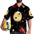 thumbnail image 4 of Seven Starred Ladybird Men's Short Sleeve Casual Printed Button Down Beach Shirts Hawaiian Style Unisex Summer Shirt, 4 of 6