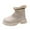 White, variant on LYHaoo Girls Shoes Solid Color Short Boots Shoes Fashion Non Breathable Women Boots Sizes 9.5 Black(Little Kid)