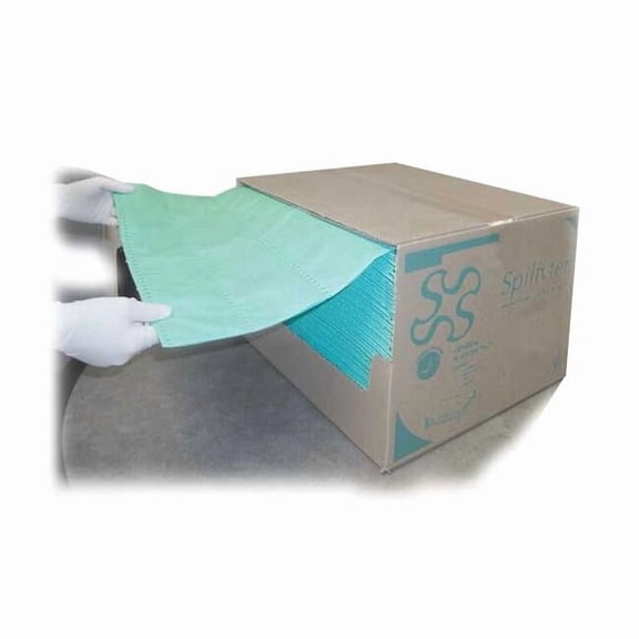Spilfyter Sorbent Pad, 36 gal, 16 in x 18 in, Universal, Green, 100 PK G-75