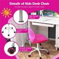 thumbnail image 4 of Pemberly Row Chaise Ergonomique pour Enfants à Hauteur Réglable avec Roues Rose, 4 of 8