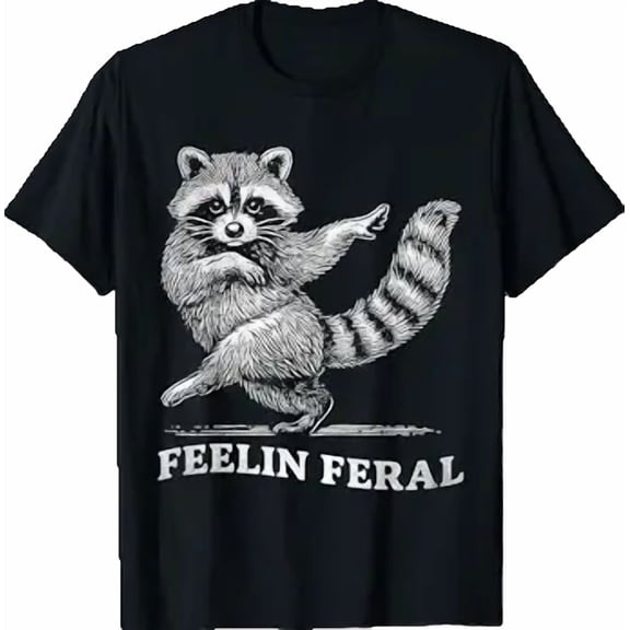 Feeling Feral Funny Raccoon Vintage Ironic Humor Gifts T-Shirt
