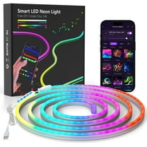 Cpeelsdo RGB LED Neon Rope Light Strip, App Controlled Music Sync Flexible Gaming Lights for Indoor Wall Decor, Bedroom, Living Room - 6.56ft