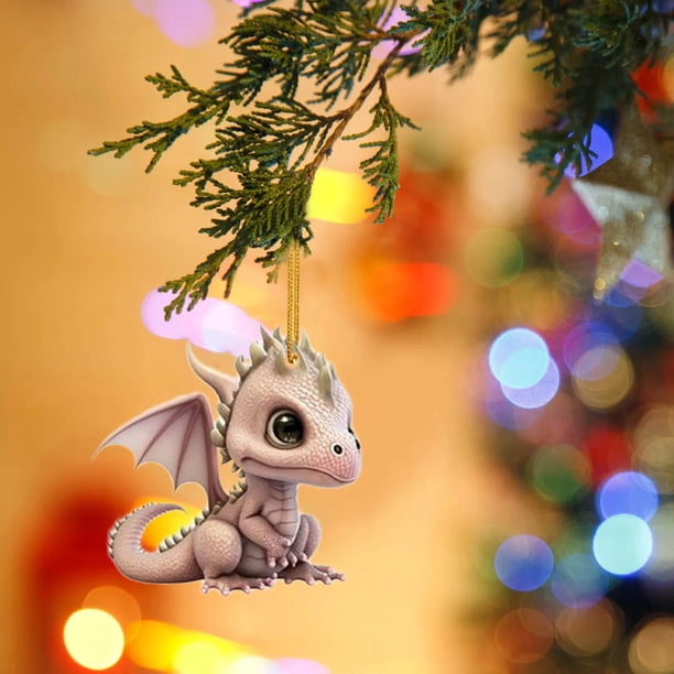 ¡Precios de Oferta!, Serie de dinosaurios navideños, decoración colgante, decoración navideña, espejo retrovisor de coche, decoración plana de dinosaurio Akmoler