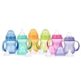 thumbnail image 1 of Botella de Cuello Ancho Nuby Multicolor sin Goteo de 3 Etapas para Niños, 1 of 9