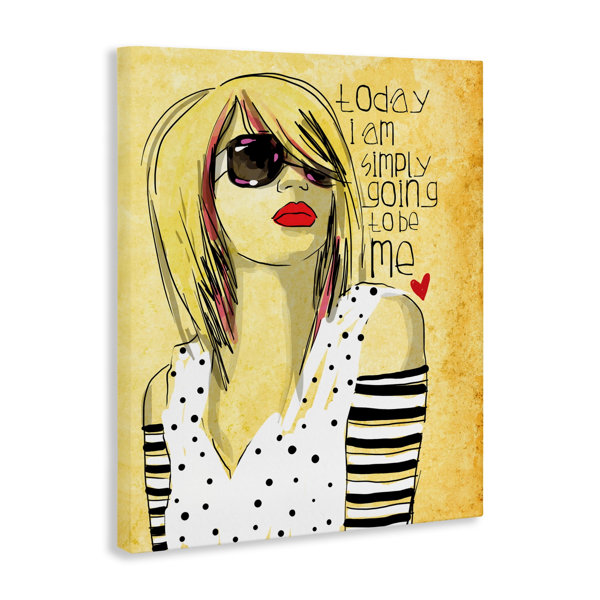 Stupell Industries Today I Am Simply Me Canvas Wall Art, design by Suzanne Millius