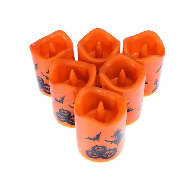 6 velas LED de Halloween para decoraciones de Halloween.