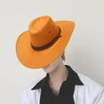 thumbnail image 2 of Abbraccia Cowboy Cowgirl Hat Flat Brim Cowboy Hat Costume Clothes Accessories Sun Hat Cowgirl Sombrero Caps for Adults Festival Travel Yellow, 2 of 6