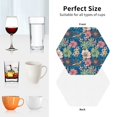 thumbnail image 6 of Yiaed Colorful Flowers Print Leather Coasters for Drinks - Cup Coasters Coffee Table Kitchen Table Bar, Home & Office Gifts Handmade Drink Coasters-Hexagon, 6 of 6
