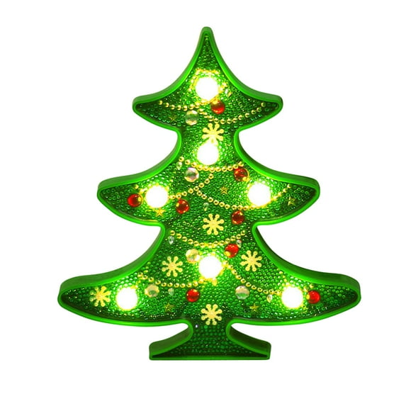 CIMAXIC christmas DIY Christmas Tree Shape Lamp DIY Special-shaped Brick Beads Painting Shape Night Light 5D Adornment Picture Lamp for Bar Hotel Party Home No Battery,8.66"X7.87"X1.18"