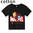 thumbnail image 2 of 2024 verano moda niños superhéroe Iron Man manga corta niño niña niños algodón camiseta verano manga corta niños camiseta superior, 2 of 5