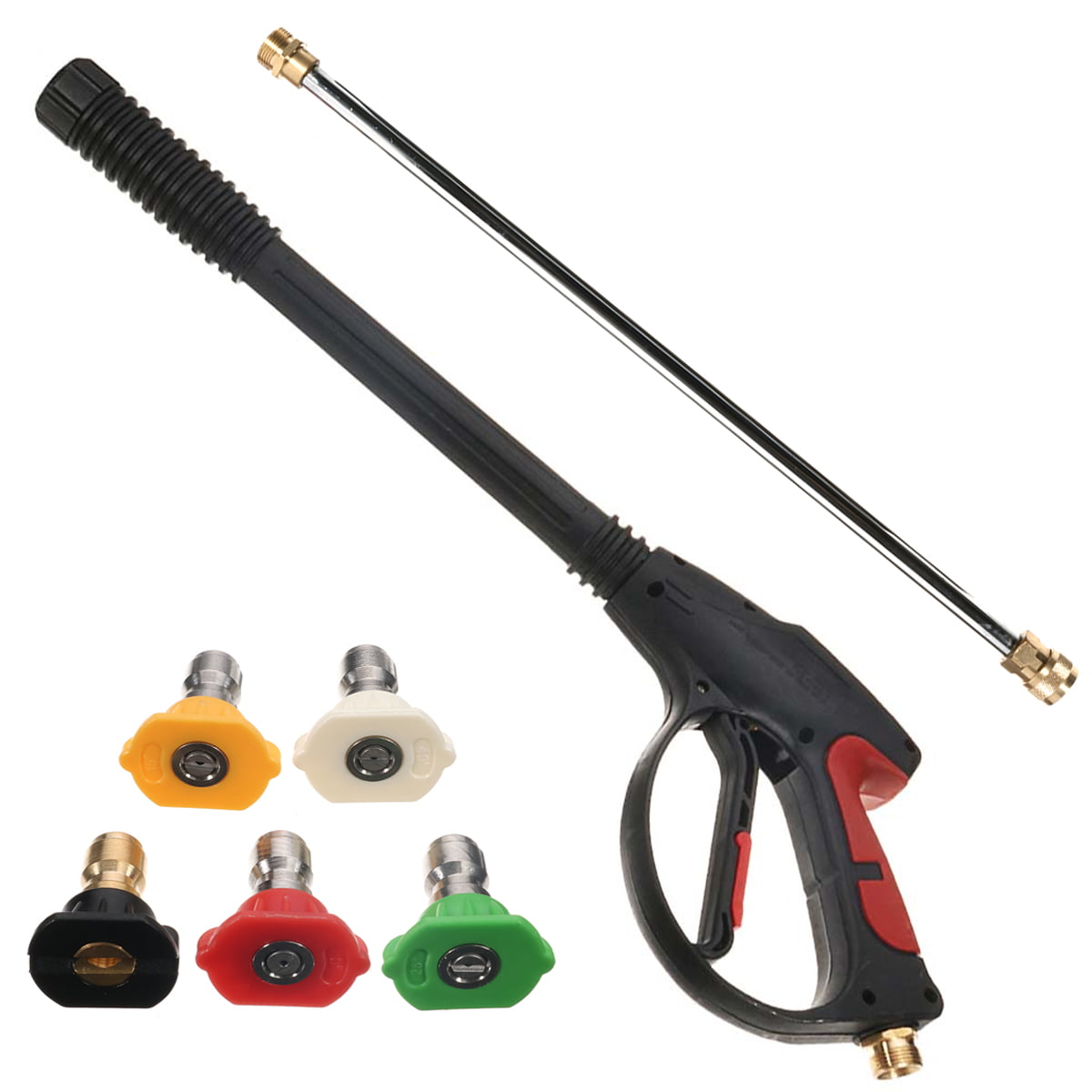 5 Spray Nozzle Tips Pressure Washer Gun with 16" Extension Wand 