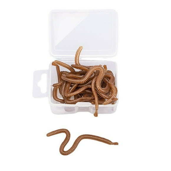 16pcs Fish Baits Wild Waterproof Worm Lures Freshwater Lifelike Fishy Smell Simulation Earthworm Worms for Outdoor