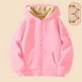 thumbnail image 2 of Fozruso Girls Lined Outerwear Jacket 6-7 Years,Kids Soft Oversized Jackets Zip up Hoodie Warm Sweatshirt with Pockets, 2 of 6