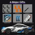 thumbnail image 2 of UUGEE Remote Control Car Toys, 2.4GHz RC Drift Car with Lights, 20KM/H 4WD High Speed RC Vehicle Racing, Gifts for 6-12 Boys Kids Adults, Blue, 2 of 5