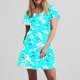thumbnail image 3 of Vestido Corto de Verano Moda Gradiente Corto de Manga en V Cuello Vestido Casual, Poliéster Ligero de Verano, Lavado de Manos, 3 of 7