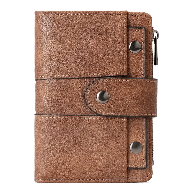 Billetera CLUCI pequeña de piel plegable para mujer con monedero
