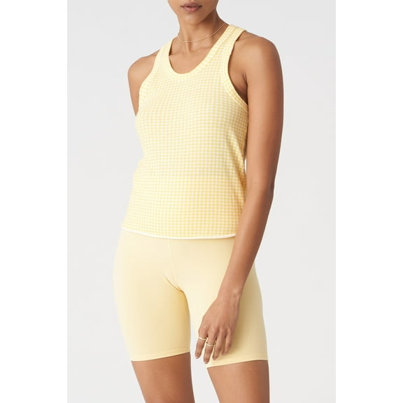 Bandier Sincerely Jules VINTAGE YELLOW GINGHAM Women's Willow Tank US 1X