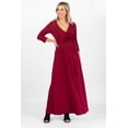 thumbnail image 2 of Maternity and Nursing Maxi Faux Wrap Dress with Adjustable Belt, 2 of 4
