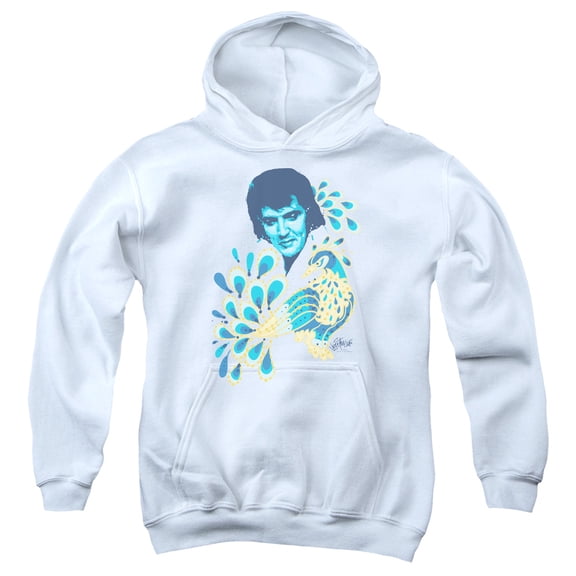 Elvis Presley - Peacock - Youth Hooded Sweatshirt - Medium