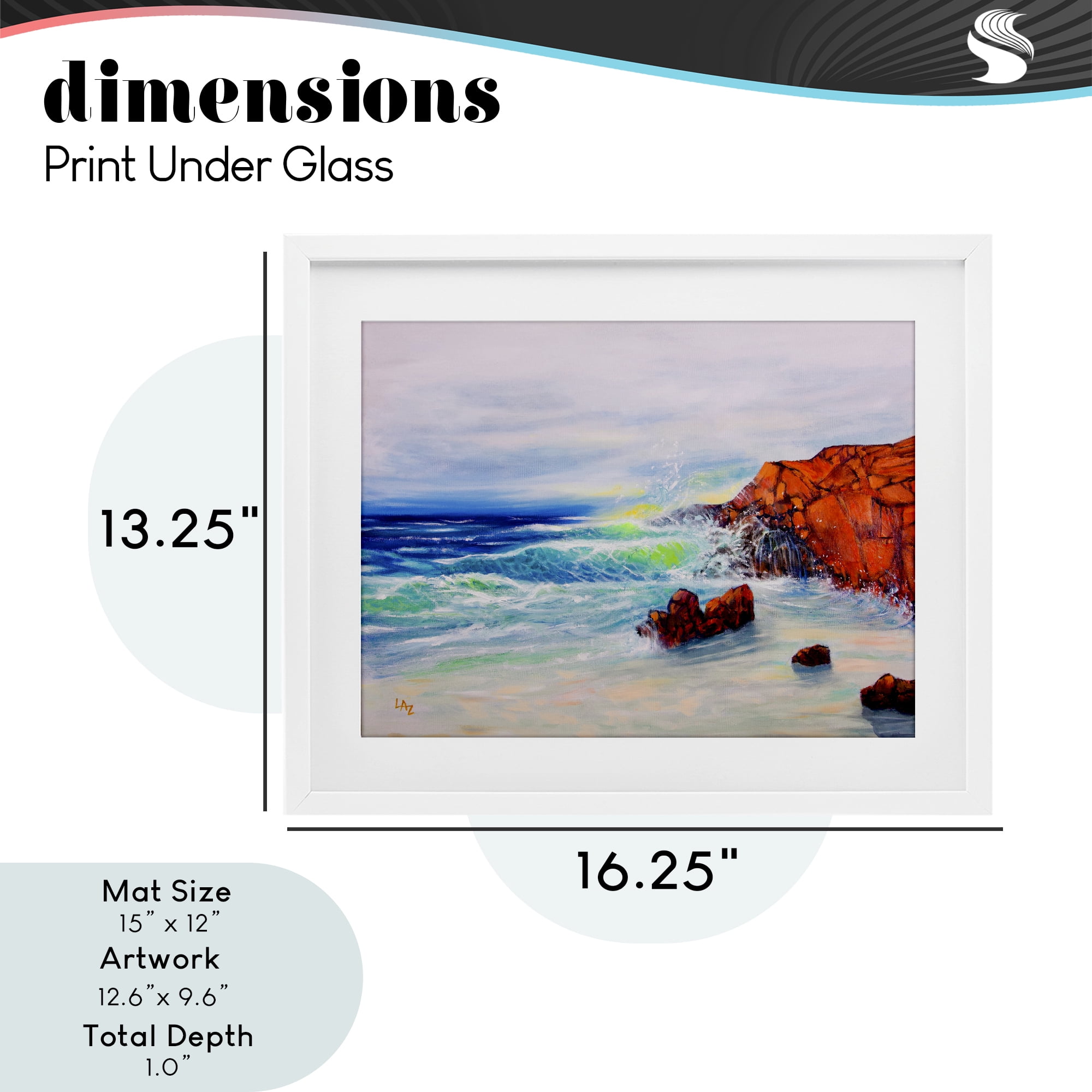 Stupell Industries Deep Blue Rocky Beach White Framed Print Under Glass, design by Lee Ann Zirbes