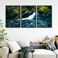 thumbnail image 3 of IDEA4WALL 3 Piece Framed Canvas Wall Art for Living Room, Bedroom Waterfall in Deep Forest of Croatia Canvas Prints for Modern Home Decoration Ready to Hang, 3 of 4