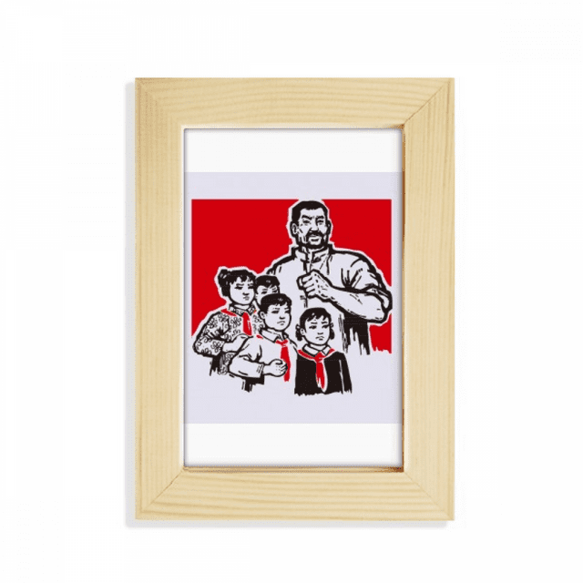 China Red Education Publicity Model Desktop Display Photo Frame Picture Art Painting 5x7 inch