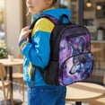 thumbnail image 2 of Uorisanigo Purple Galaxy Wolf School Backpack for Kids Boys Large Capacity, Lightweight Preschool Elementary Daypack with Adjustable Shoulder for Camping Travel, 2 of 7
