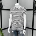 thumbnail image 5 of Ropa de calle de alta calidad para hombre, camisetas ajustadas con cuello, polo a rayas, camiseta para hombre, color azul, Kpop Gym Katoen 5xl, 5 of 5